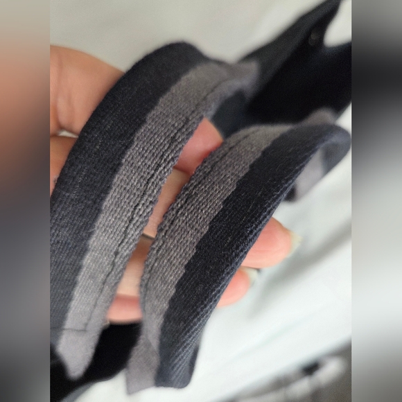 Hermes Small 12"x9" Canvas Tote Bag Stylish In Black and Gray - Picture 11 of 13